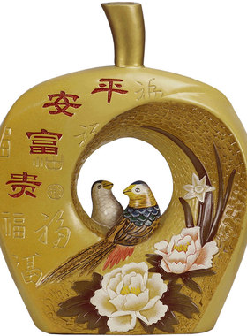 孔雀摆件陶瓷工艺品吉祥寓意玄关