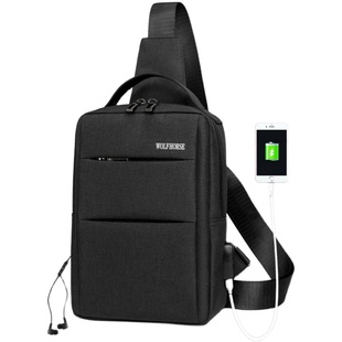 胸包男韩版潮流简约男士包休闲时尚单肩斜挎包男多功能运动小背包