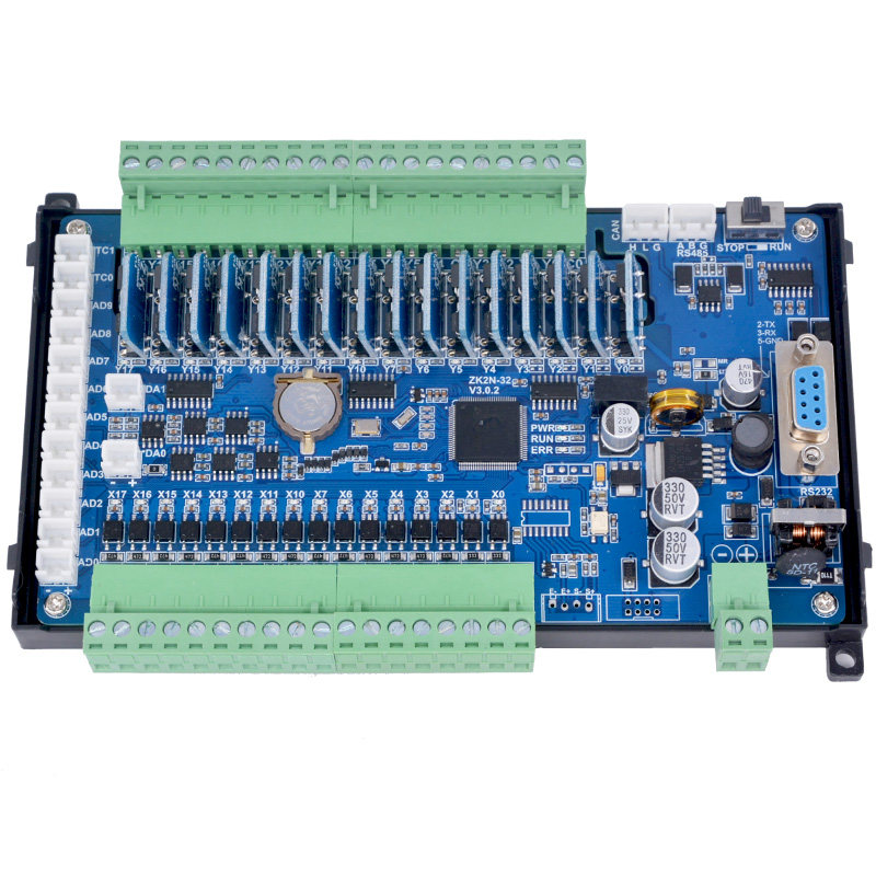 国产PLC工控板领控ZK2N-10 14 20 24  32 48MR 64MT带模拟量温度