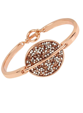 亚光金玫瑰金时尚搭扣女镶嵌手链