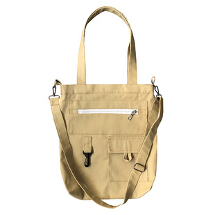 挂钩款帆布包女包包三根肩带单肩斜跨手提包学生补习布袋包书包