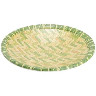 密胺盘子仿瓷餐具酒店果盘特色竹编盘油炸小吃盘火锅烧烤菜盘商用