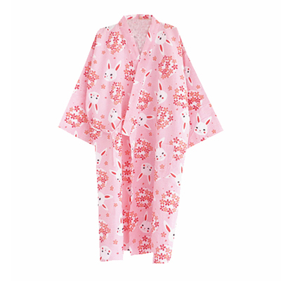 日式风双层纱布全棉开衫和服浴衣