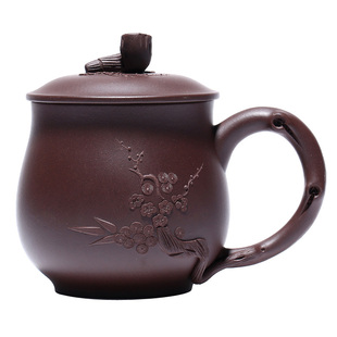 正宗宜兴紫砂杯全手工大容量带盖紫砂杯子主人杯男女生泡茶水杯子