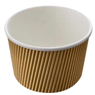 商吉三层瓦楞纸碗牛皮纸汤碗一次性打包碗带盖子圆形外卖餐盒汤盒