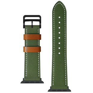 适用apple watch7/8/9代表带休闲苹果手表带iwatch56代软真皮牛皮腕带45mm41/49 ultra2男女潮SE2运动透气s10