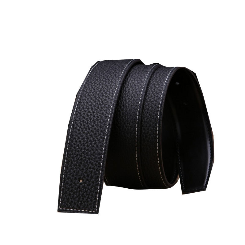 H皮带光带身男女无扣腰带头层牛皮青年无头裤带3.2cm3.8cm包邮