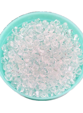 diy菱形玻璃白色透明幻彩切面珠