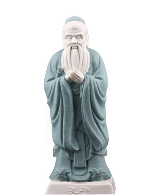 孔夫子仲尼陶瓷雕像教师节日摆件