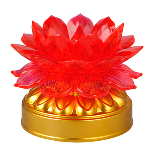 七彩LED莲花灯七星彩灯佛灯佛具佛供灯套装电池电源二用长明灯