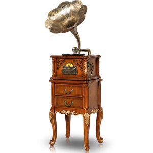 Sansui/山水 V7留声机台式复古黑胶唱片机客厅音响老式欧式大喇叭