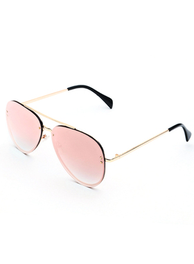 粉色大框无框蛤蟆镜圆脸女士太阳镜潮2024眼镜宋佳同款墨镜