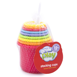 GROW PLAY婴幼儿叠叠乐套杯彩虹塔层层套圈洗澡戏水益智认知玩具