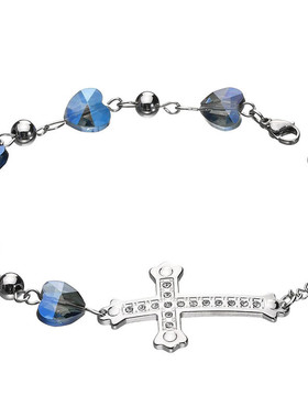 暗黑风法式十字架拼接不褪色手链