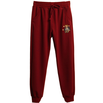 冬装加绒加厚纯棉小脚运动裤长裤