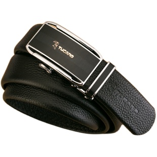 啄木鸟男士皮带头层牛皮自动扣腰带男式真皮商务潮百搭休闲裤带