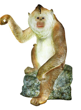 猴子发光玻璃钢动物园假山装饰品