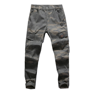 薄款夏季弹力迷彩工装裤 休闲耐磨户外旅行长裤 纯棉宽松军迷裤男