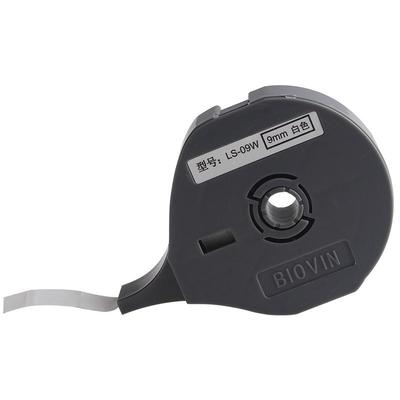 BIOVIN标映线号机S600/S650/S700/S750印字机色带LS-09W贴纸标映pvc套管号码管热缩管打印机贴纸9mm白色贴纸
