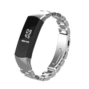 米布斯 适用荣耀手环3表带band3运动青春版不锈钢金属替换带