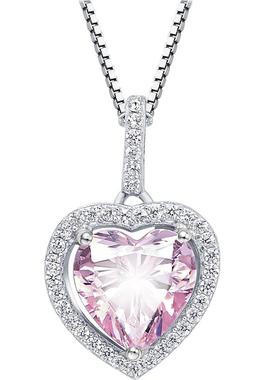 千寻海风粉红甜心水晶送女友项链