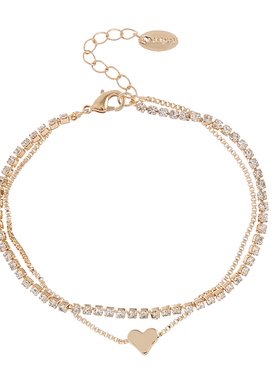 小众韩版爱心满钻微镶饰品手链