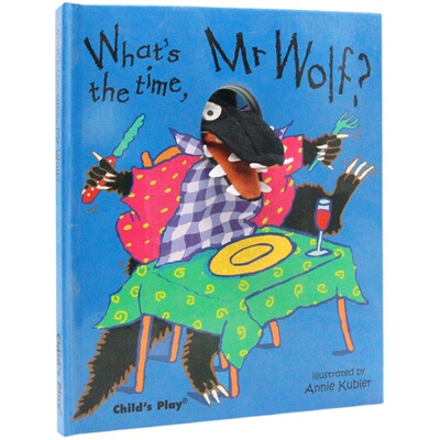 现货 英文原版 老狼老狼几点了 手指玩偶书 What's the Time, Mr. Wolf? With Finger Puppet