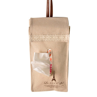 黄麻布艺纸巾盒卫生间厨房防水纸巾套卧室厕所可悬挂式棉麻纸巾抽