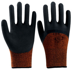 新款弹力发泡乳胶手套浸胶耐磨皱纹防滑透气男女劳保手套工作防护