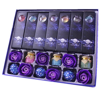 圣诞节星空棒棒糖巧克力糖果礼盒装定制送男女友生日礼物棉花糖