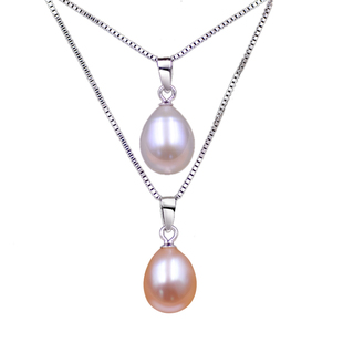 天然真的珍珠项链s925纯银项链日韩国饰品项坠吊坠防过敏