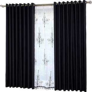 全遮光窗帘加厚纯黑色办公室投影背景幕布暗房实验室成品防尘罩子