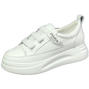 小白鞋女2026新款春季厚底百搭休闲鞋子魔术贴爆款隐形内增高女鞋