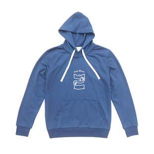 ToBeMe-原创设计春秋套头卫衣连帽纯棉蓝色【good dream】男款