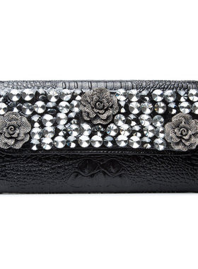 手拿真皮宴会手抓包镶钻时尚潮流