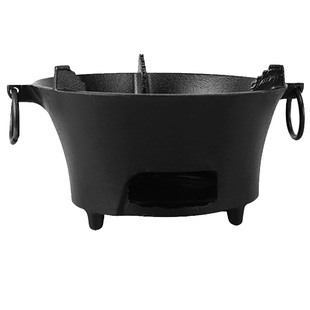 铸铁围炉煮茶烧烤炉家用木碳取暖炉户外柴火加热保温炉商用碳烤炉