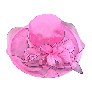 遮阳帽女防晒出游夏季折叠大沿防紫外线太阳帽网纱凉帽夏天欧根纱