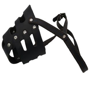 禁咬牛皮口笼防狗咬大型犬真皮狗嘴套口罩罗威纳嘴套德牧藏獒口笼