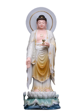 汉白玉西方三圣供奉观音菩萨佛像