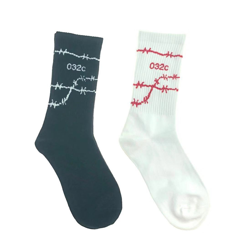 032C socks袜子 裂纹 搭配滑板鞋袜子 小众潮牌袜子