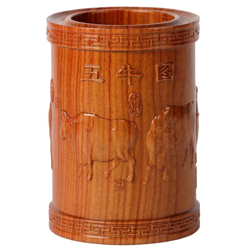 红木五牛图商务文房四宝工艺品