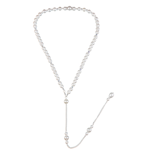 【身体链女】欧美新款贝壳珍珠项链 流苏漏空后背链露背礼服配饰