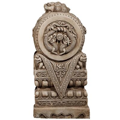 石雕抱鼓石一对汉白玉青石仿古做旧石鼓石狮双龙戏珠门当门墩包邮