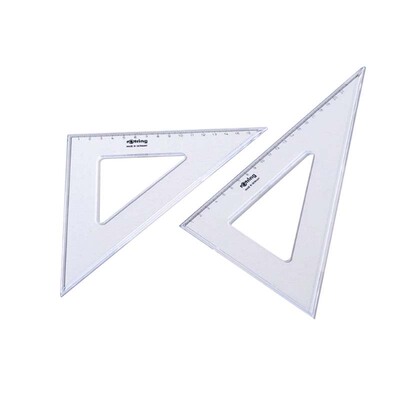 尺身透明立体刻印三角板红环