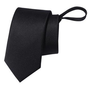 懒人韩版男士窄版6CM拉链领带英伦休闲结婚黑色一拉得领带女款