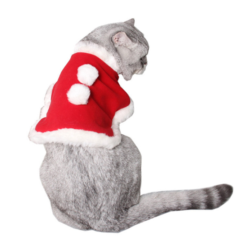 猫衣服圣诞斗篷红披风狗狗