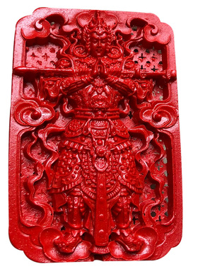 天然朱砂韦陀菩萨护法吊坠红韦驮护法天尊霸气随身男吉祥牌子礼物