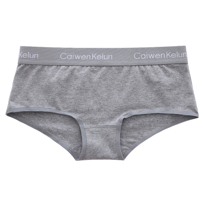 3条 欧美时尚潮流新款运动小平角内裤女纯棉抗菌中腰性感提臀三角