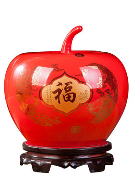 景德镇陶瓷器花瓶黄色酒柜家用