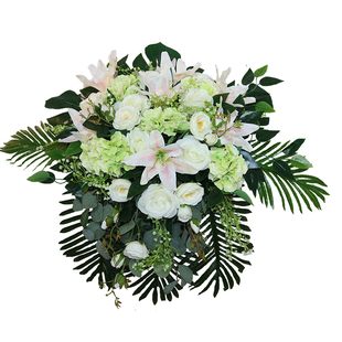 仿真桌花台花办公室装饰花艺商务酒店摆设宣誓台演讲台会议桌花